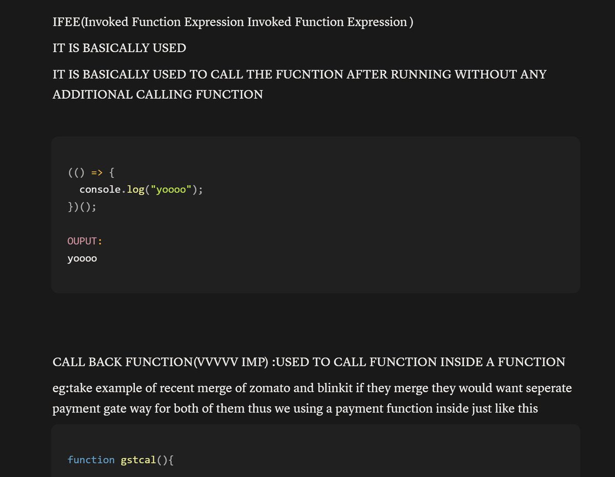 dhanasrikanise1's tweet image. Day 23 & 24 — Defense Course (Coder Army)
Learnt about JS Objects & Functions in depth
Finally got full clarity on callbacks & arrow functions
Made detailed digital notes too!
Big thanks to @rohit_negi9 bhaiya & @adityatandon02 bhaiya
#JavaScript #WebDevelopment #CoderArmy