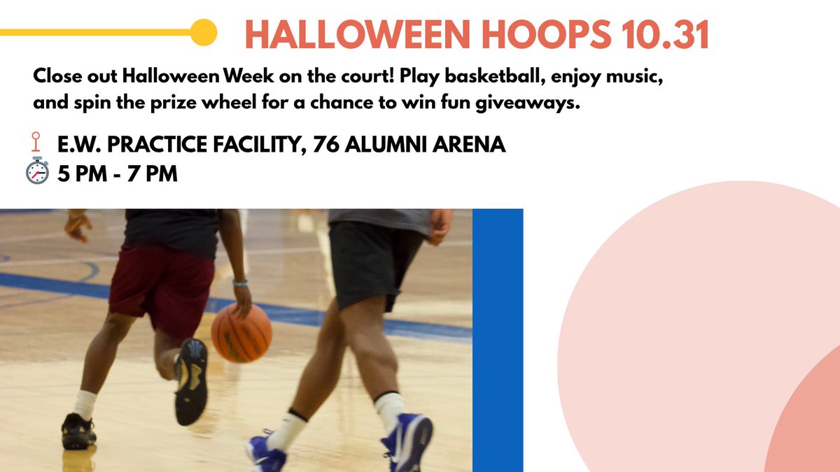 UBrecreation's tweet photo. Spooky season has arrived at UB Rec! 👻

Join us for Halloween Week — themed events, fun workouts, and plenty of treats (no tricks). 🕸️

Don’t miss out on the fun! 👉 https://t.co/t2TvJR9NUg
#UBRecreation #UBuffalo https://t.co/N6Vzm3p6Qv