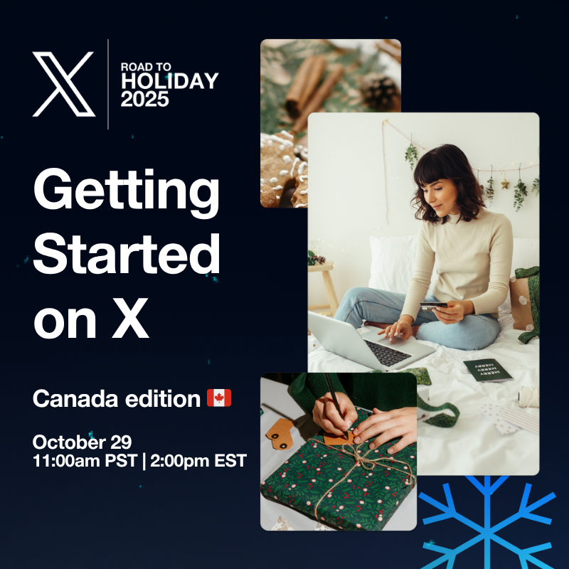 XBusiness's tweet photo. Join us to learn how your businesses can prepare for the Canadian holiday surge on X.

Get an essential overview of starting strong on X, plus key shopping insights to diversify your approach and set your brand up for Q4 success.