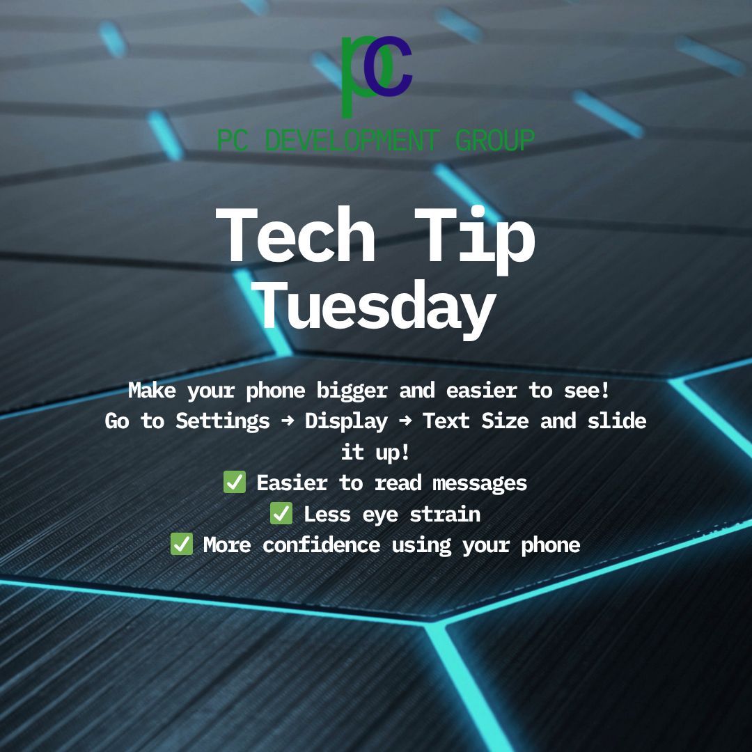 PCDevo's tweet image. See your phone better! #TechTipTuesday #PCDevelopmentGroup