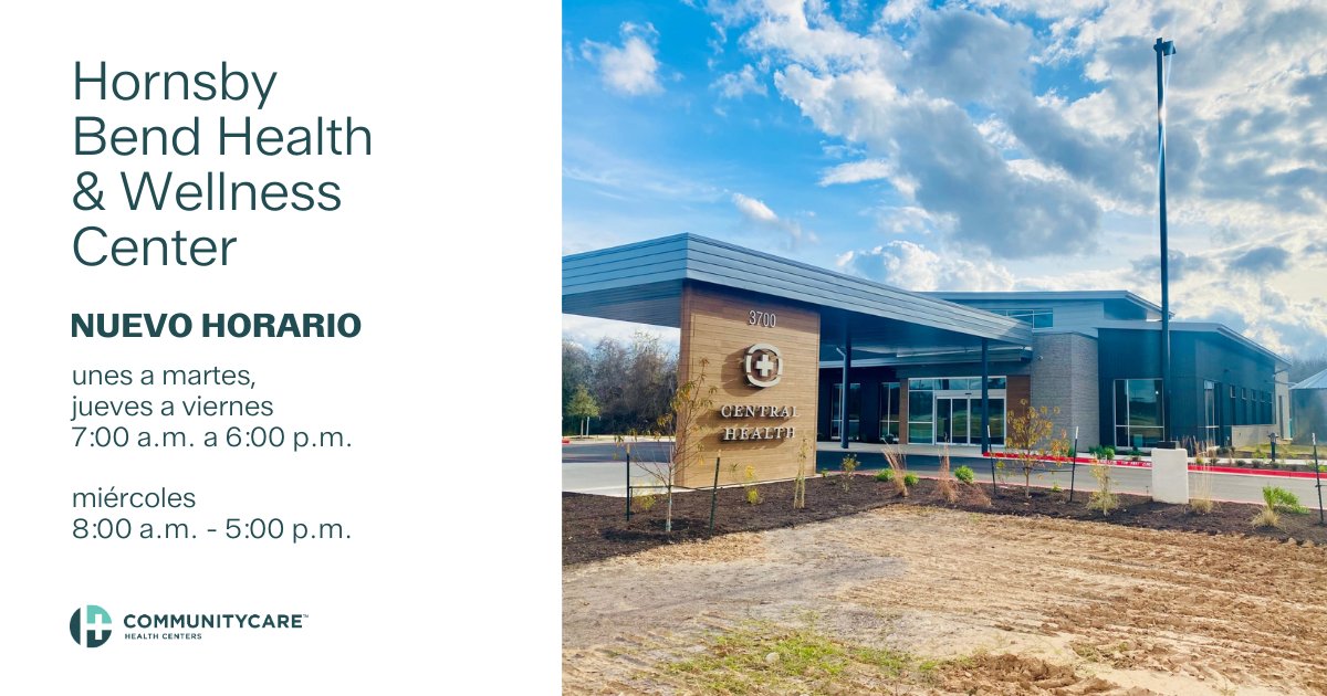 CommUnityCareTX's tweet image. The Hornsby Bend Health & Wellness Center is now open five days a week with expanded hours to better serve our community.
🕒 New Hours:
Mon–Tue: 7 AM–6 PM
Wed: 8 AM–5 PM
Thu–Fri: 7 AM–6 PM
#CommUnityStrong #HornsbyBend #HealthyATX #CommunityHealth #HealthEquity