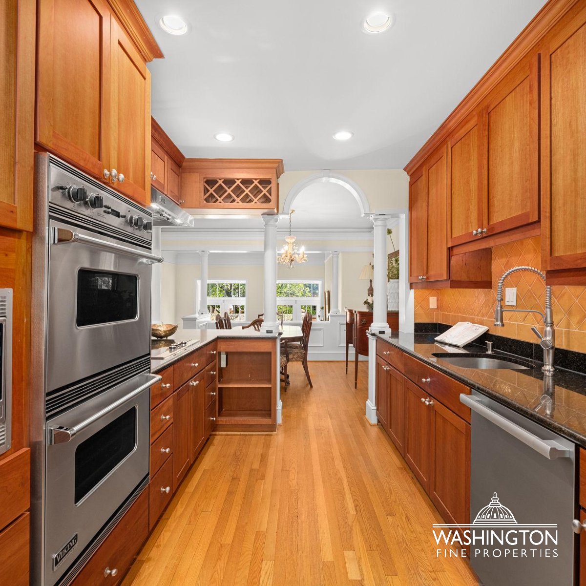 This elegant Federal-style townhome spans four finished levels with 3 beds, 3.5 baths, and an elevator. Featuring high ceilings, custom kitchen with Viking &amp; Miele appliances, and a private patio, it’s the perfect blend of comfort and sophistication.