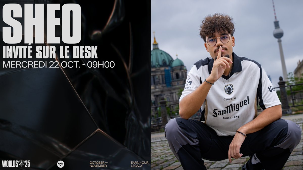 Un grand invité pour une grande journée des Worlds ! 🏆 @Sheo_lol sera avec  nous demain pour analyser les BO qualificatifs entre CFO, HLE, G2 et FLY, image size:1200x675