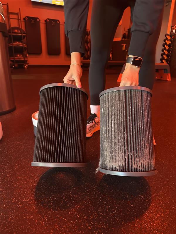 Quick filter change with our friends <a href="/orangetheory/">Orangetheory Fitness</a>. 💪 Remember: You can skip a workout, but you can't skip breathing. We wouldn't recommend it at least. 😮‍💨