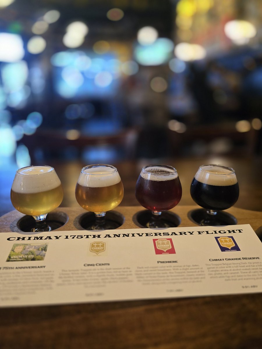 We're celebrating Chimay's 175th Anniversary with #chimay Glasswear, Shirts and Swag.

Wednesday 10/22/25 @ 5pm!

Chimay Flight + Special Tapping of Chimay's 175th Anniversary Beer.