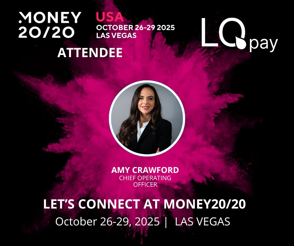LQ_pay's tweet photo. Amy Crawford is heading to Money20/20!
Want to connect, talk payments, or explore partnership opportunities?
DM to set up a time to meet! https://t.co/QWQh7MTOLn