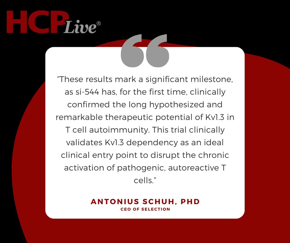 HCPLiveNews's tweet image. ICYMI: New data show that si-544, a Kv1.3 channel blocker, shows efficacy and safety in #psoriasis vulgaris, validating Kv1.3 as a therapeutic target in T cell-mediated autoimmune diseases.

View: hcplive.com/view/investiga…