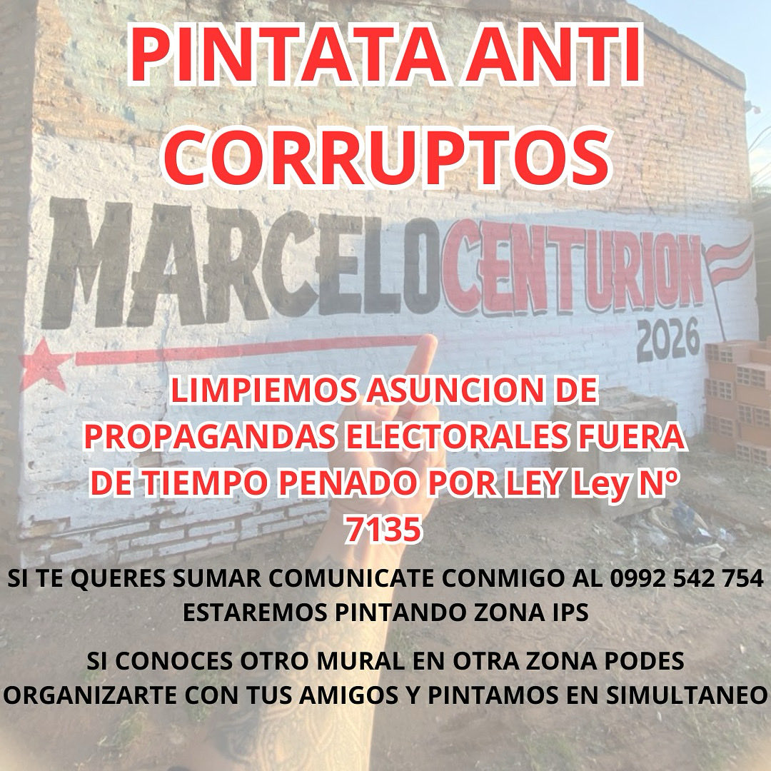 DOMINGO 26 DE OCTUBRE. QUIEN ME ACOMPAÑA? TRAE UNA LATITA DE PINTURA Y UN PINCEL, SI NO TENES IGUAL CAENOS.
ZONA IPS VAMOS A RECORRER. TE SUMAS ? PV PARA ENTRAR AL GRUPO !
