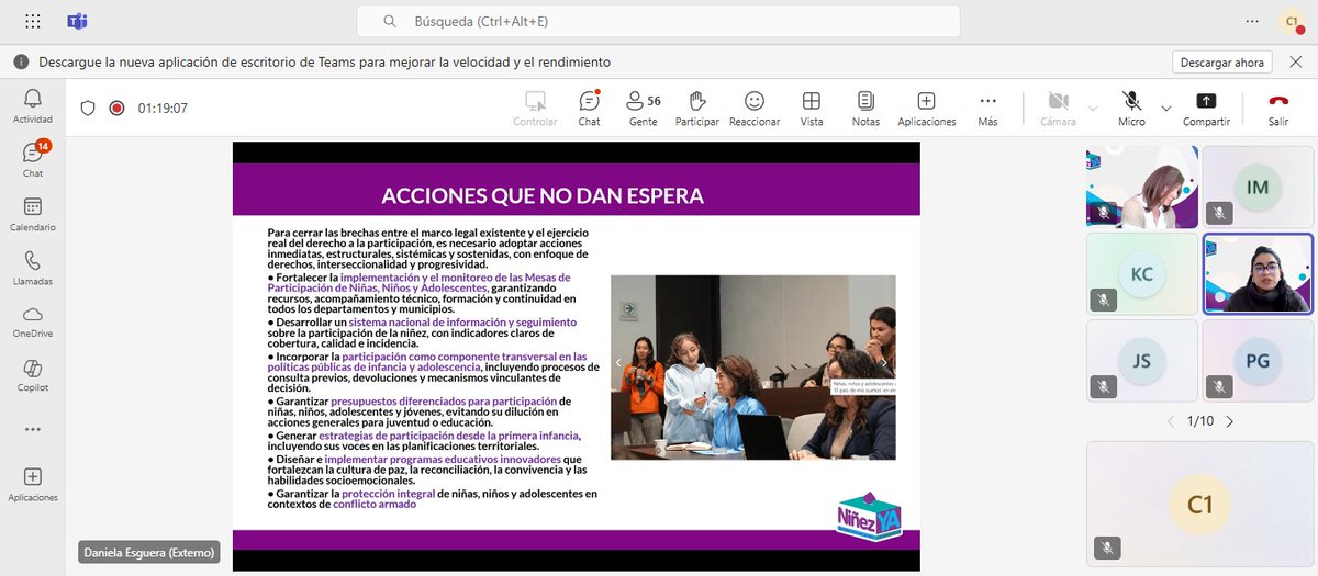 Ninez_Ya's tweet photo. @savechcolombia @WorldVisionCO @juegoyninez @conniejerezz Daniela Esguerra de @WorldVisionCo comparte las acciones que no dan espera y lo que los NNA quieren frente al derecho a la participación, según los resultados de la consulta #ElPaísDeMisSueños. #ParticipaciónYA https://t.co/5Dxd0RtulY