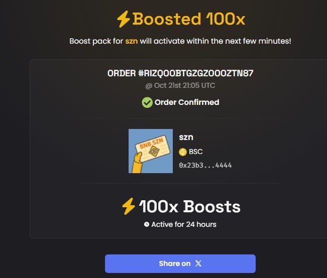 Summer_build's tweet photo. Dexscreener 100x Boost &amp; ADS live now 💛
The mission continues and the builders never sleep.

#BNB meme $SZN https://t.co/wTWRDPRYmX
