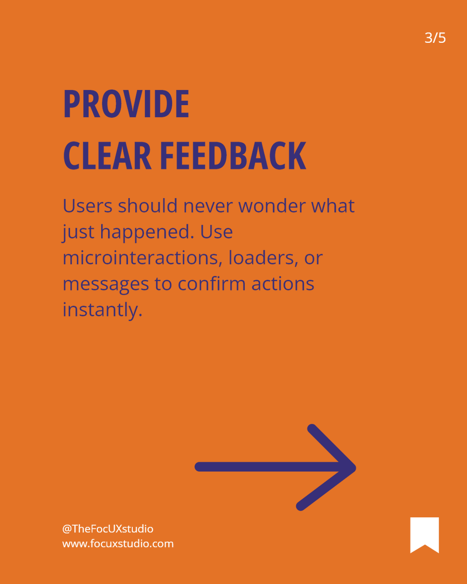 TheFocuxStudio's tweet image. 🧭 Tuesday Tip: Smooth user flows = happy users.
Here’s how to keep every journey simple and frustration-free:
🧭 Keep paths short
💬 Provide clear feedback
🚫 Remove dead ends
The less users think, the more they enjoy the experience. ✨
#TuesdayTips #UXDesign #UserFlows
