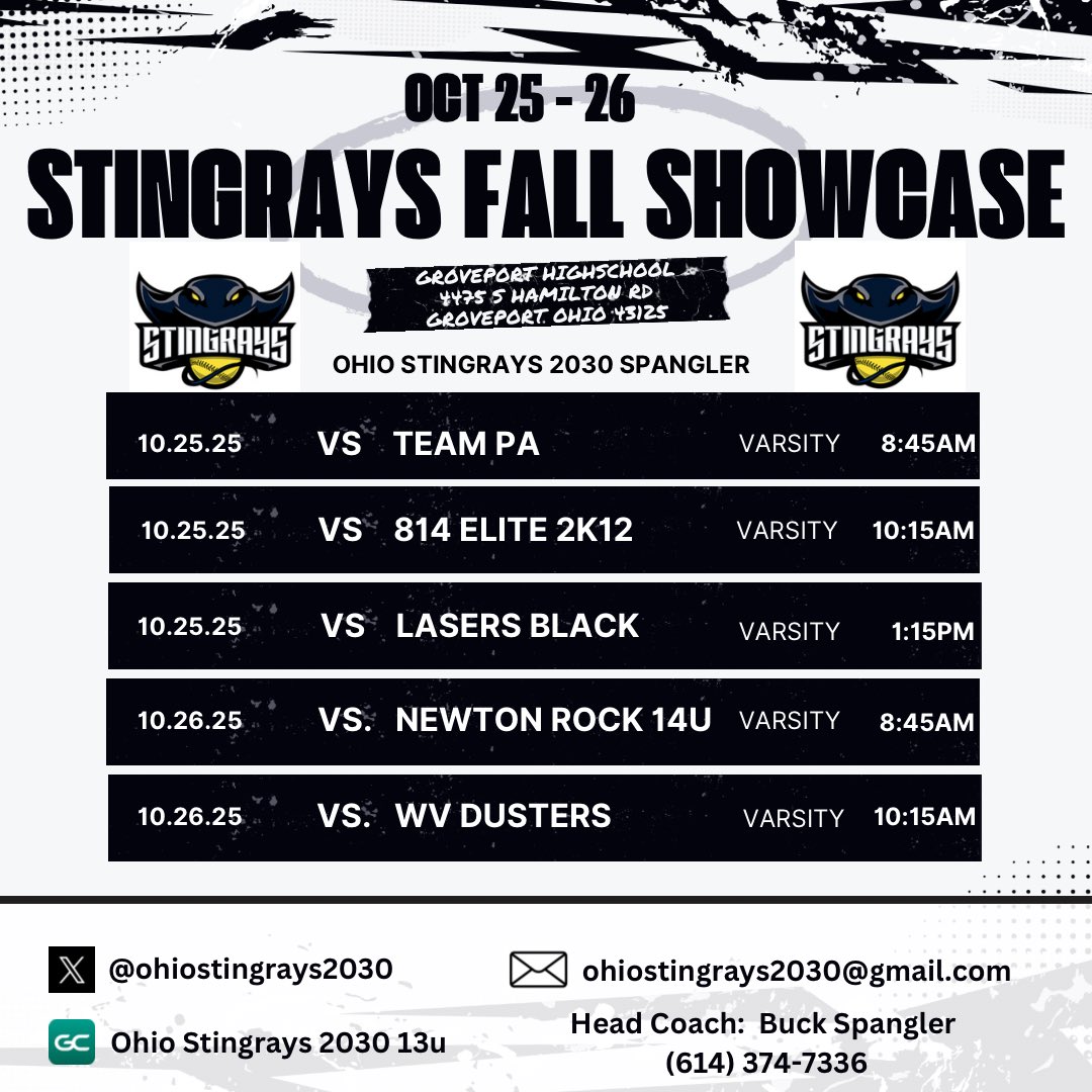 stingrays2030's tweet photo. We are at the Stingrays Fall Showcase this weekend playing at Groveport highschool on all turf fields!  We are ready to compete after a good week of practice!  College coaches in the area looking for future athletes come check us out! @StingraysOhio https://t.co/cZKXjd7TO5