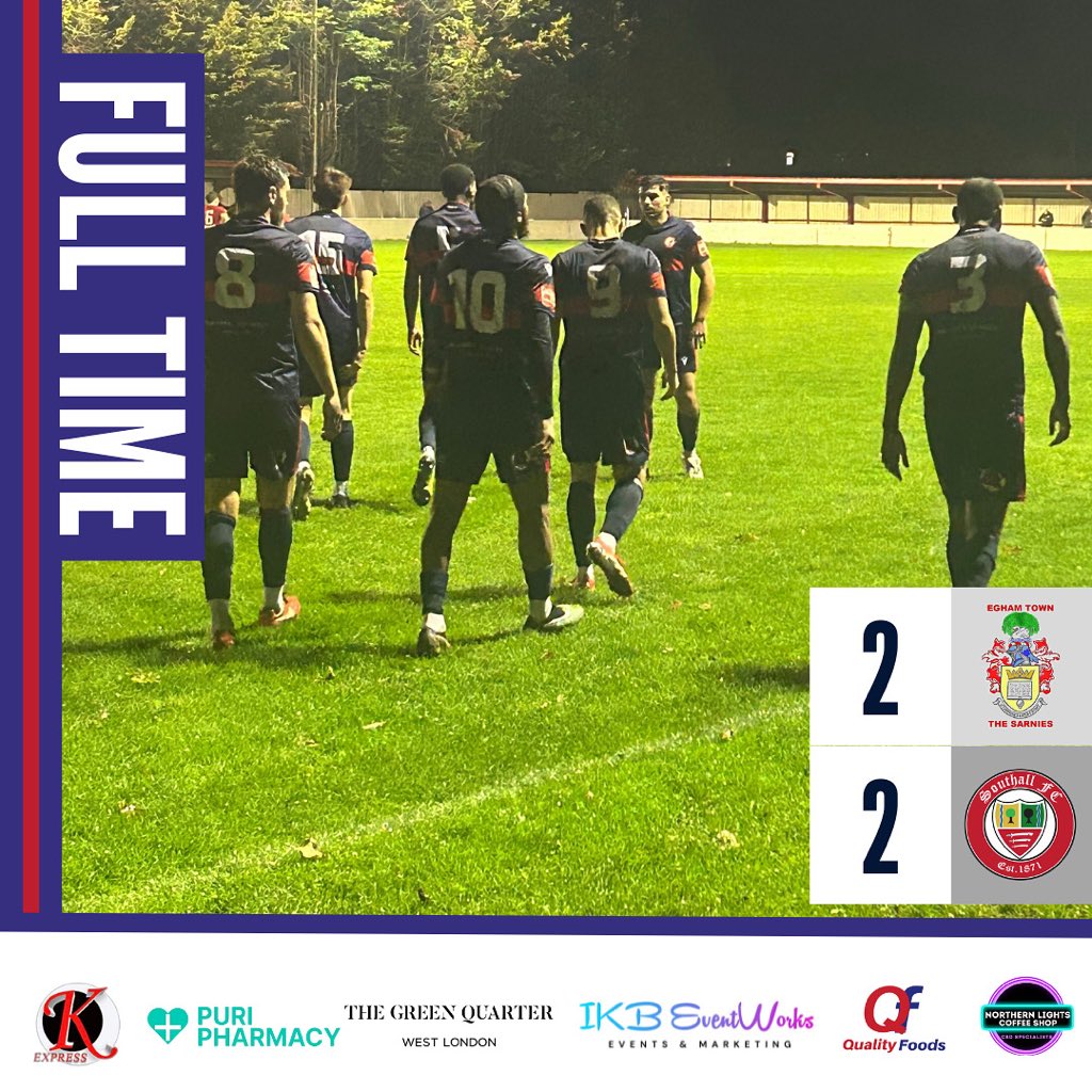 FCSouthall's tweet image. 🔴🔵 FULL TIME 🔵🔴

Egham Town 2 - 2 Southall FC

We leave with a point away from home. Thank you for the support today on this cold Tuesday night! More to come!

🔴🔵 UP THE ‘ALL 🔵🔴