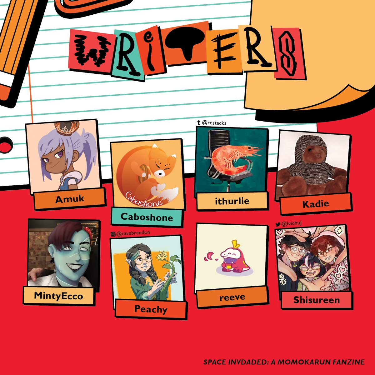 spaceinvzine's tweet photo. Next up is our writers! https://t.co/D4HHqgajTs
