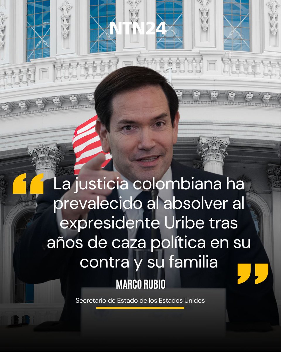 NTN24's tweet photo. Detalles ➡️ https://t.co/Q1LCLomjBM

El secretario de Estado de los Estados Unidos escribió en su cuenta de X un post en el que se refirió a la decisión del Tribunal Superior de Bogotá. https://t.co/zeAwvjIlOS