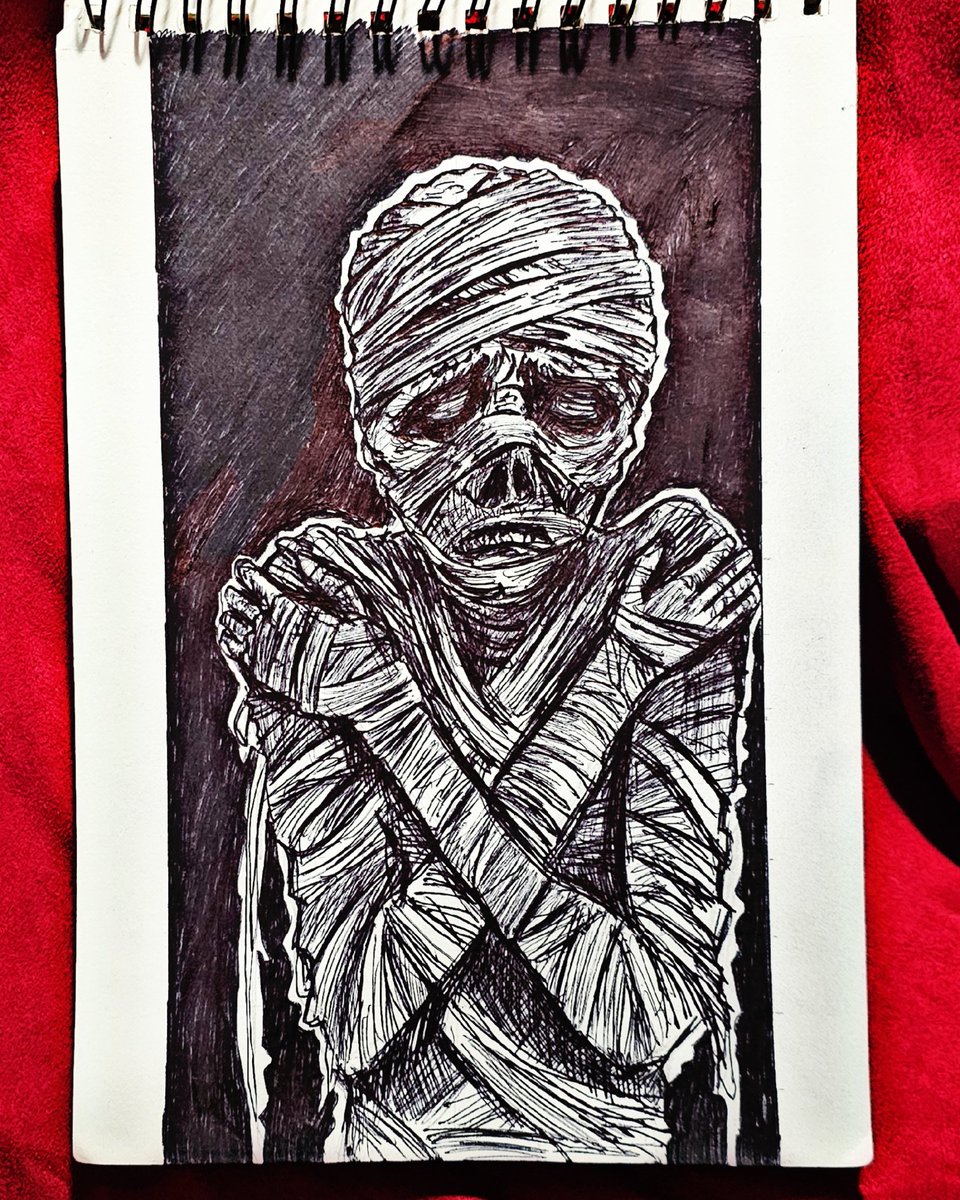 #inktober #inktober2025 #Inktober2025day15 #inktober2025day15Ragged #inktober2025Ragged  #Ragged #EnLambeaux #Mommie #Mummy