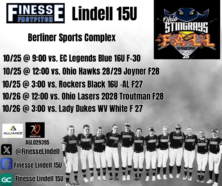 Team is heading back to Columbus for the Ohio Stingrays Showcase- here is our schedule.  Stop by and check us out!