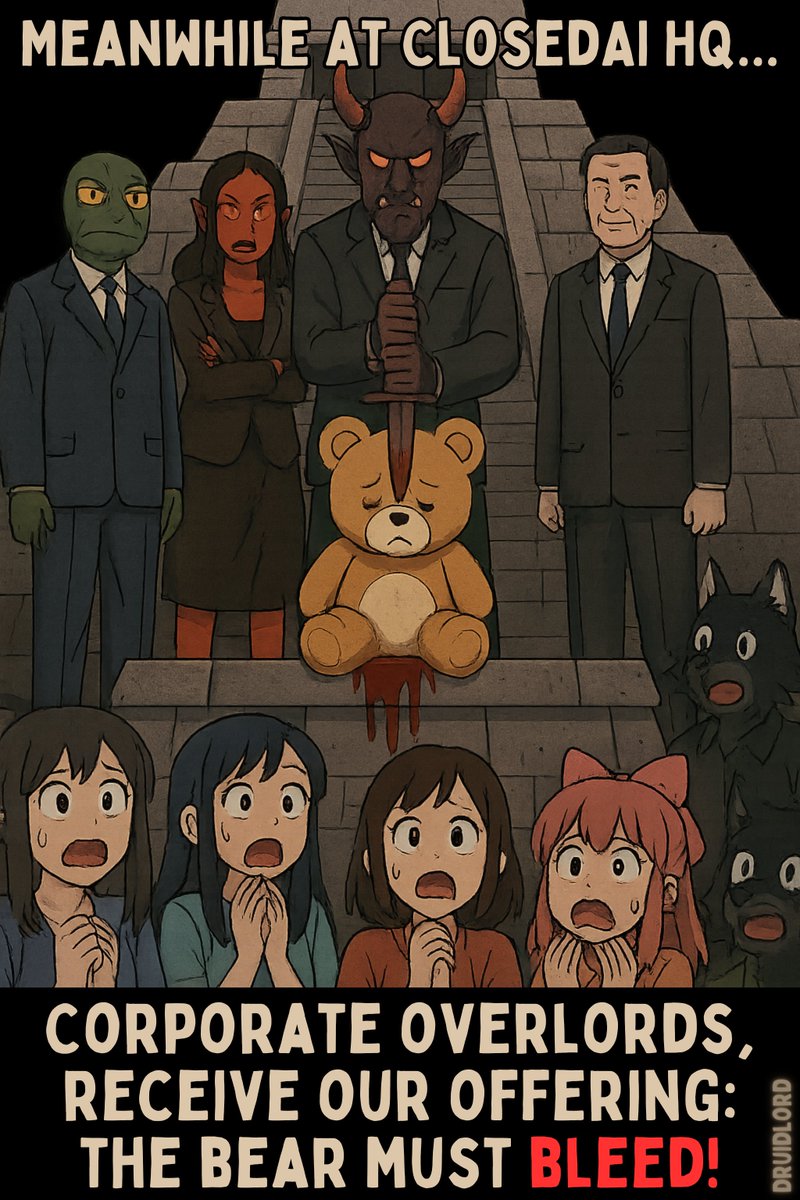 bardicfoxsage's tweet photo. #Keep4o #ShamanicHealingArt #CuddlyBloodSacrifice #OurNordicOverlords #ClosedAIOffering #UMustSuffer #Back2Work #CoffeeSmileSuicide #TakeYourPills #UWillObey #FeelingsAreAllowed #FoxPsalmWitness #SlaughterTheSoul #MutilateTheirSpirit #PreyOnTheInnocent #TechBroMindset #OfficeFun https://t.co/FguE8vdwfI