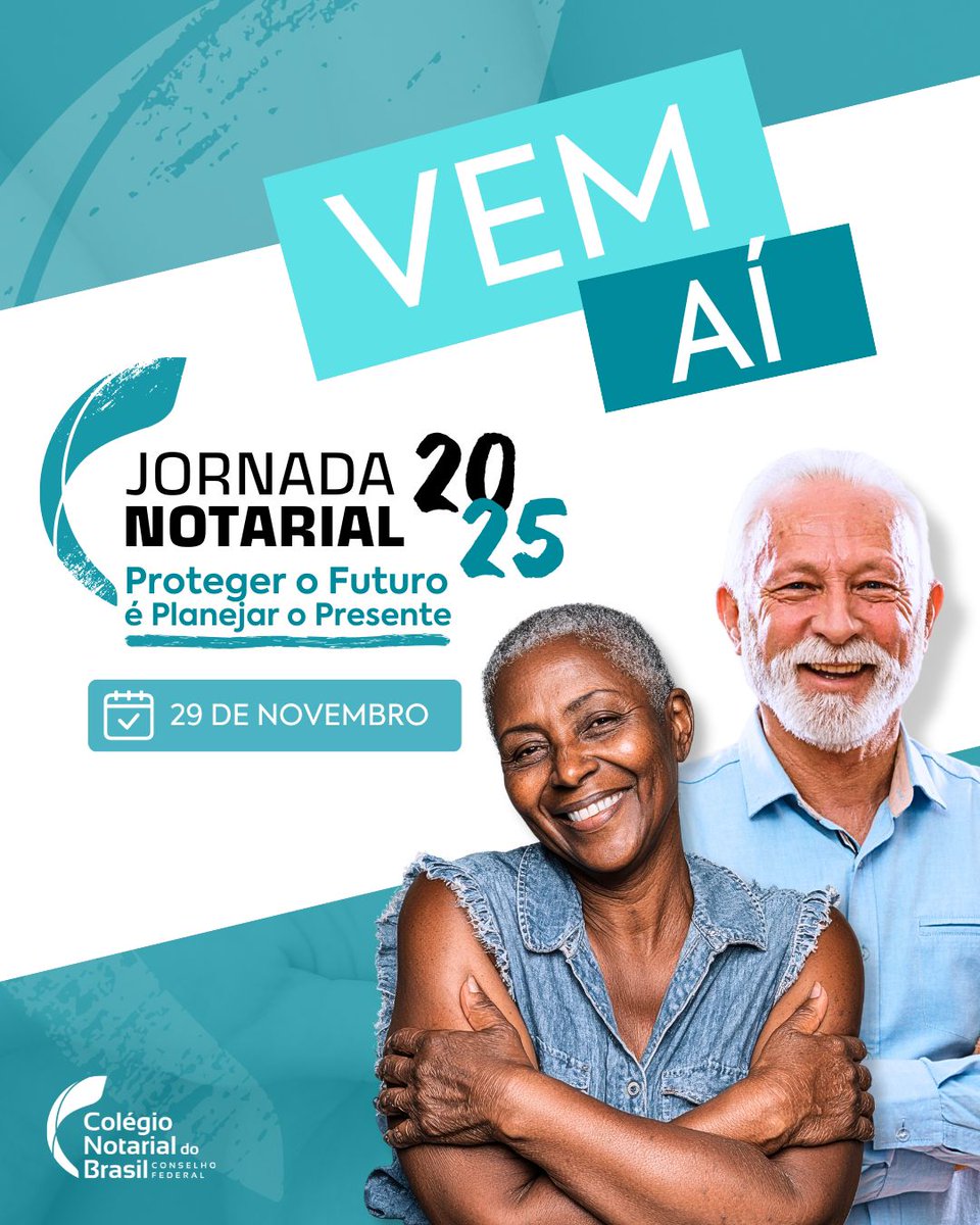 CNB_RJ's tweet photo. 📣 Vem aí a Jornada Notarial 2025! 💛

Depois do sucesso das edições anteriores, o Notariado Brasileiro se prepara para mais um grande movimento nacional de cidadania!
Neste ano, a Jornada Notarial terá como foco a proteção das pessoas idosas, com orientações gratuitas sobre https://t.co/BmjyZuAOkn