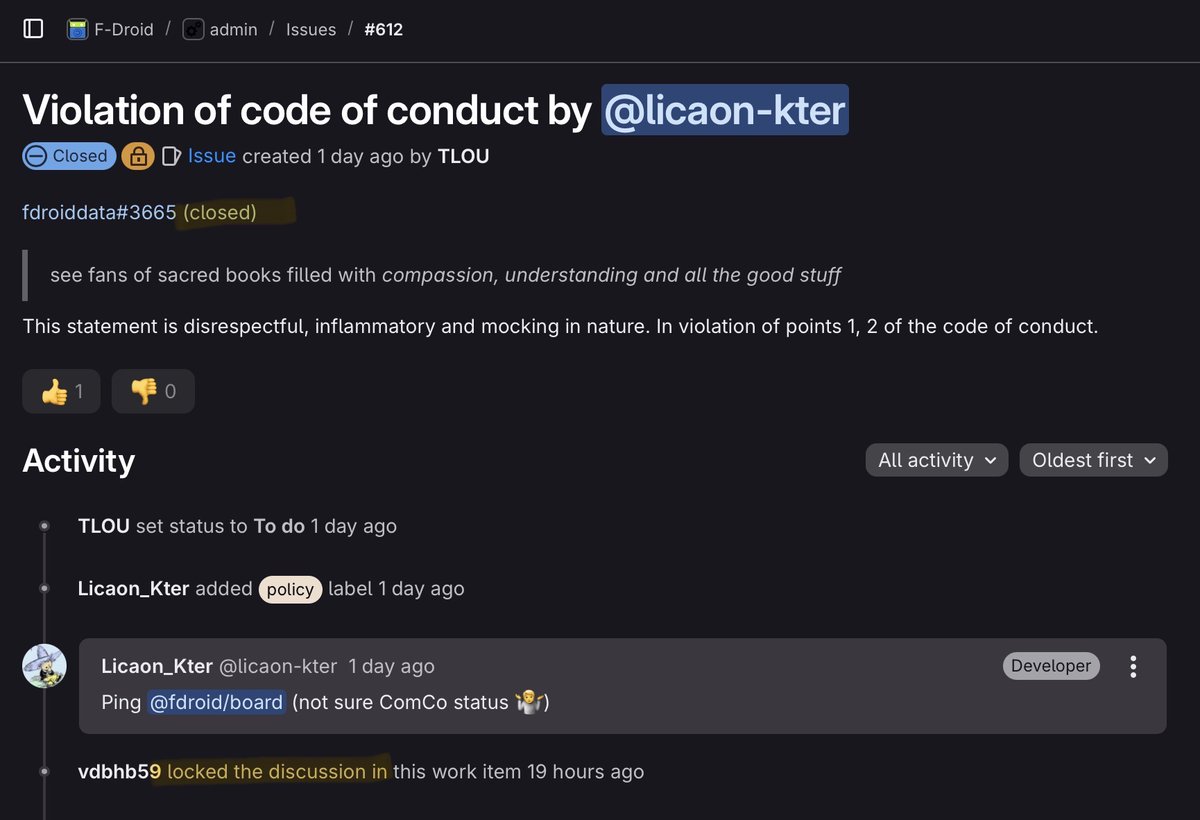 LundukeJournal's tweet image. The F-Droid “Bible is NSFW” story continues.
The developer of an open source Android VPN App (WG Tunnel), offended by F-Droid’s classification of Bible Apps as “pornography”, requested his App be removed from the F-Droid App Store.
An F-Droid developer responded by mocking…