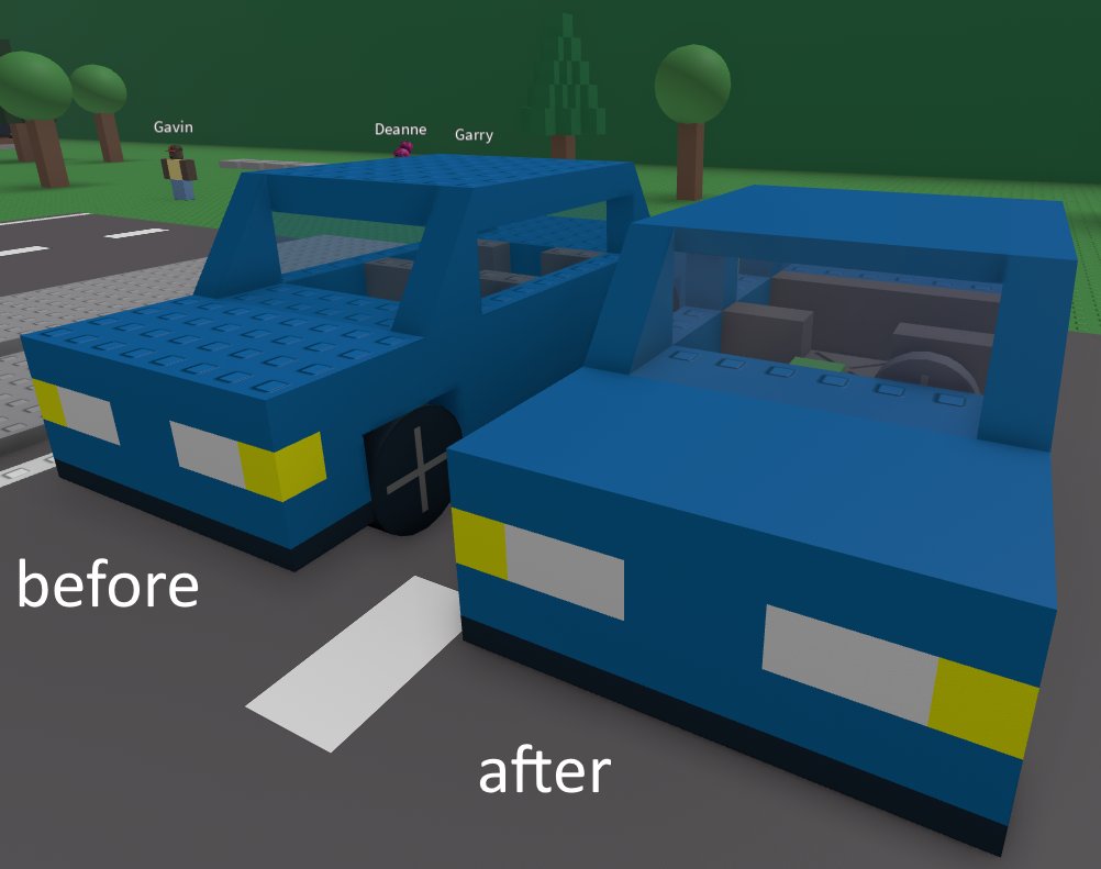 KadenZombie8's tweet photo. @assimpilled @rubysvndev Dev here! Any ideas on what I can do to make it better? This map is from 2019 and I'm soon going to be making a new one from scratch. I've already started cutting back on the stud surfaces in the game lol https://t.co/DehHSdxrno