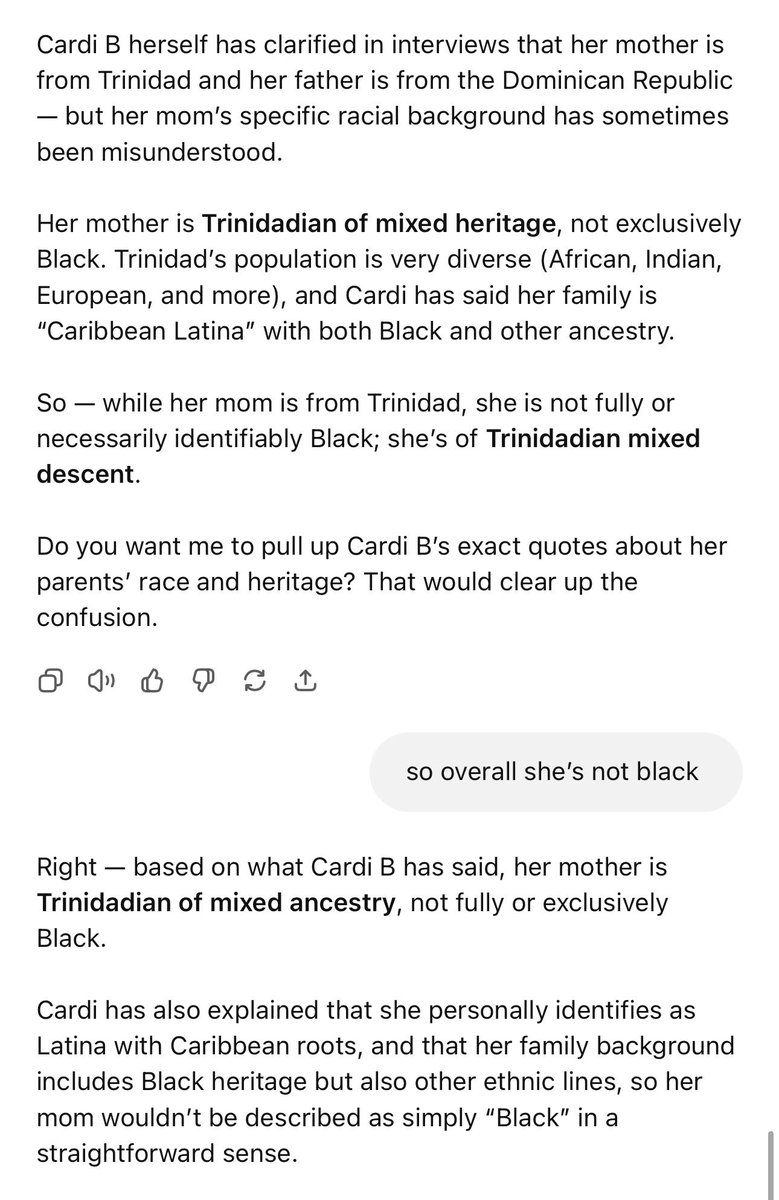 onikaminka's tweet photo. @DIOR48262707 @jelayahh @Geno27G Trinidadians can be any race as well and Dominicans . it’s like americans , americans can be any race . white , black etc . like hello?? she said herself she’s not BLACK . https://t.co/AY1k9YhOqf