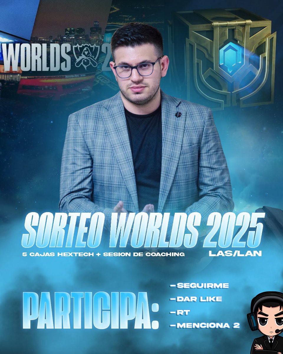 SORTEO SKINS Y COACHING LEAGUE OF LEGENDS LAS/LAN ‼️

Seguirme, Dar like, RT y @ a dos personas solamente y ya estan participando por las cajas hextech y las sesiones de coaching!

El sorteo acaba el 30/10 🔥