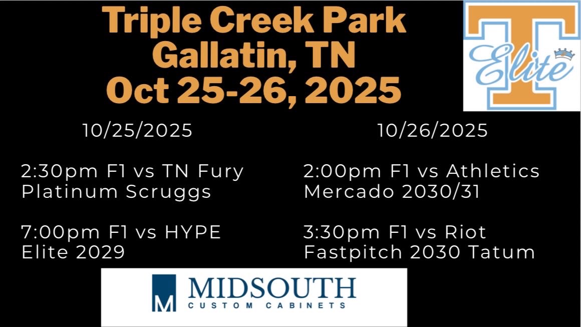 TNElite14u's tweet photo. We are so excited for this weekend’s Mid TN Softball showcase in Gallatin! Come out and support us! Go Tennessee Elite🟠#TNElite🟠 https://t.co/3aL9ECVvq7