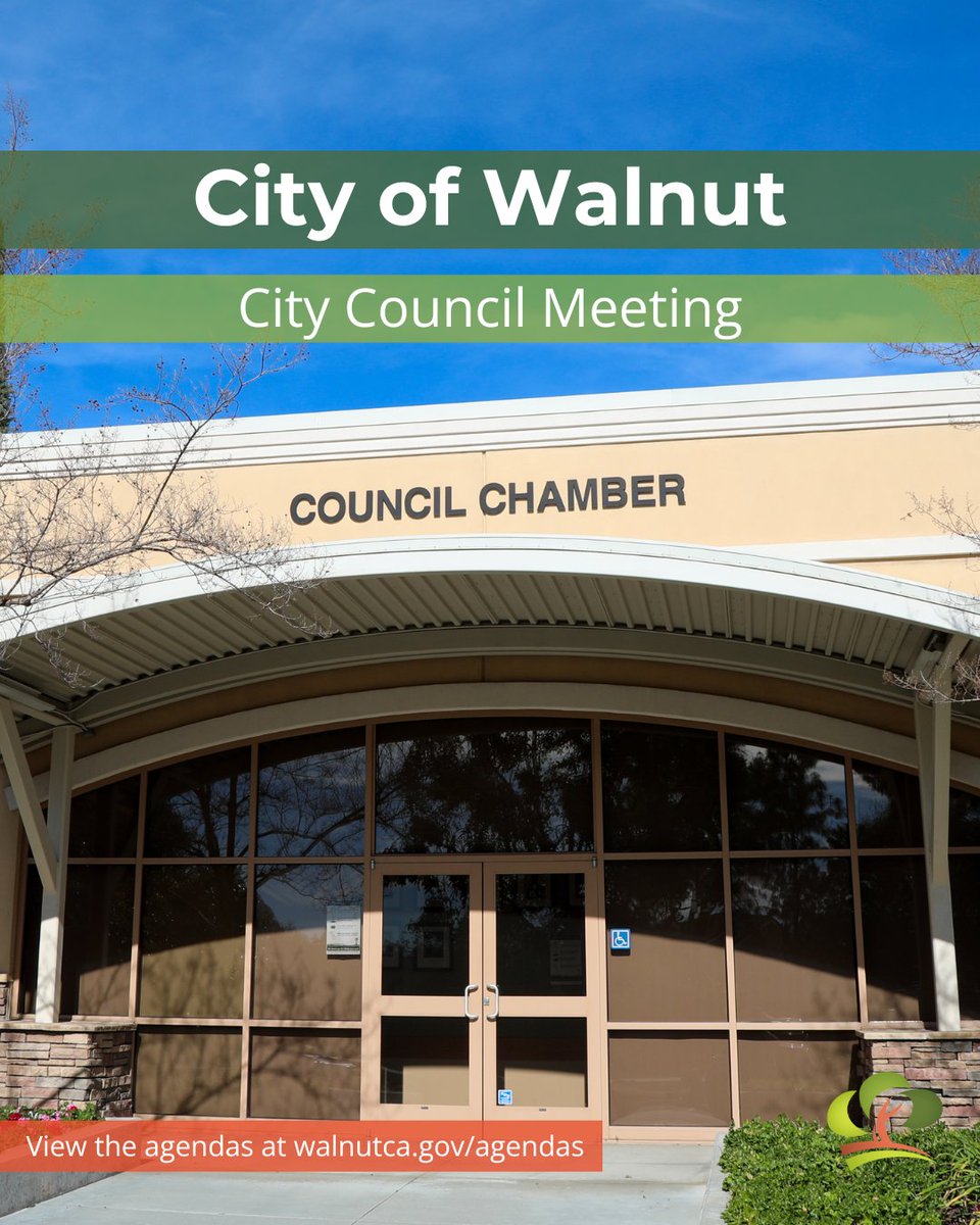 Tonight at 7 p.m. is our regularly scheduled City Council meeting.

To view the agenda, visit walnutca.gov/agendas.