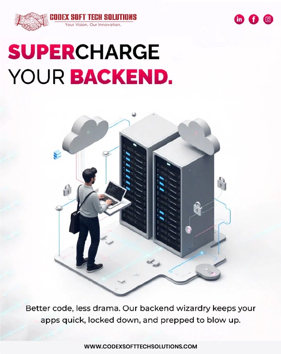 codexsofttechs_'s tweet image. 🚀 Supercharge your backend with Codex Soft Tech Solutions!
Fast, secure & scalable apps built for performance. ⚡💻
#CodexSoftTechSolutions #BackendDevelopment #WebApps #TechInnovation