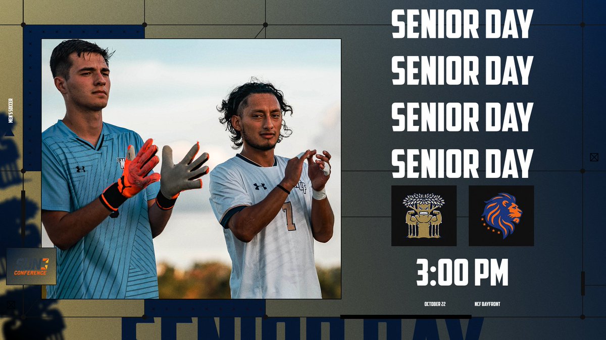 It’s <a href="/NCFBanyansmsoc/">NCF Men’s Soccer</a> SENIOR DAY!   

Festivities at the Bayfront start at 2:30 p.m. EST followed by a massive <a href="/sunconference/">The Sun Conference</a> match against Florida Memorial!  

 #GoMightyBanyans #soccerinthesun
