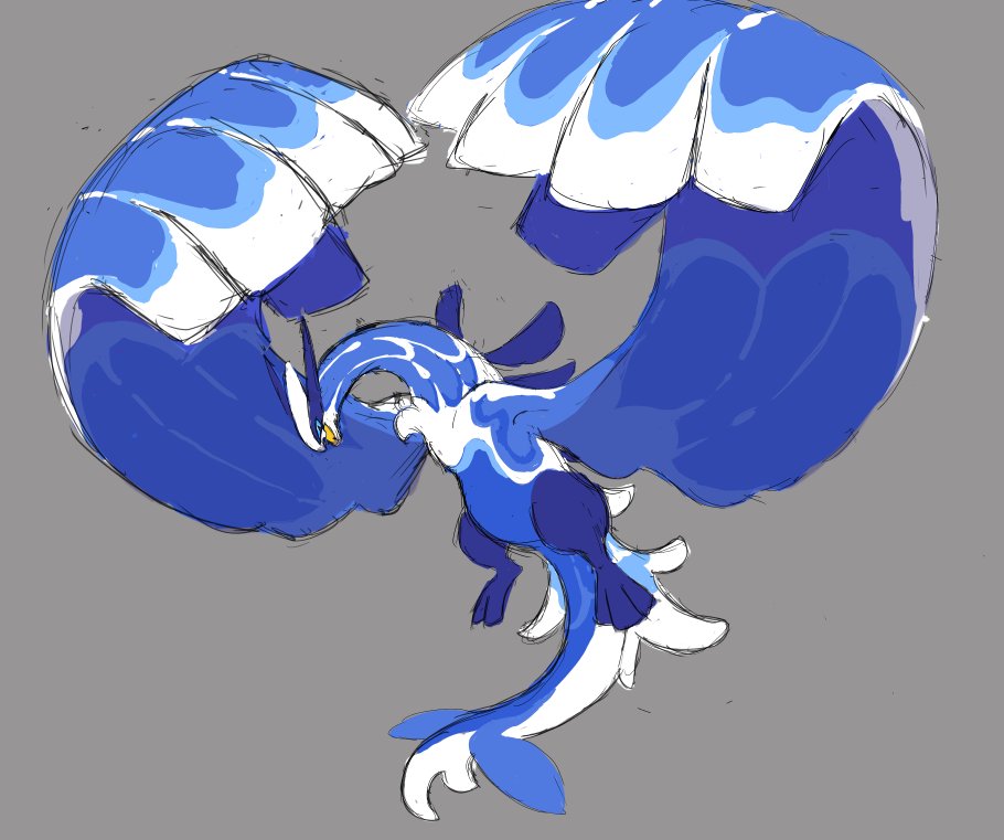Working on a New Project where i redesign all Johto mons, give them slightly different lore etc.
Calling it ReJohto
Anyway heres Lugia a Water Ghost type, the Spirit of the tides.

Its role will be so different in the story and the lore of Johto 

#Lugia
#fakemon
#Pokemon