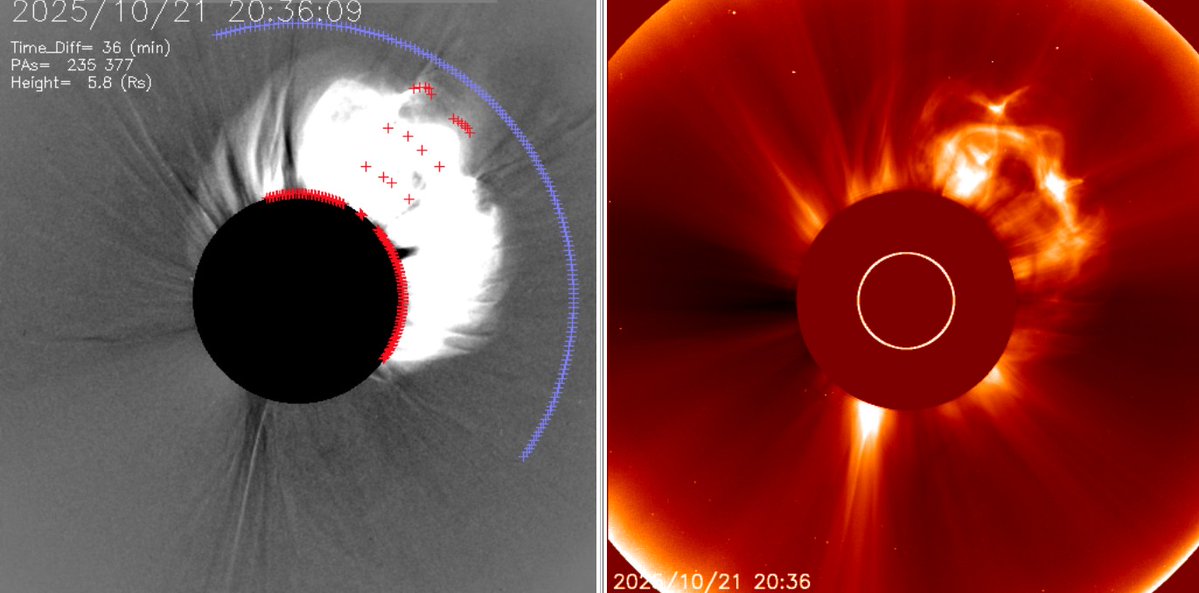 SolarHam's tweet image. A bright, fast moving CME is now visible leaving the farside of the Sun. Full update on SolarHam.com