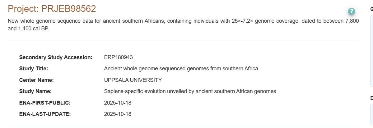Maqitzara's tweet image. New DNA samples from South Africa 7,800 and 1,400 cal BP
