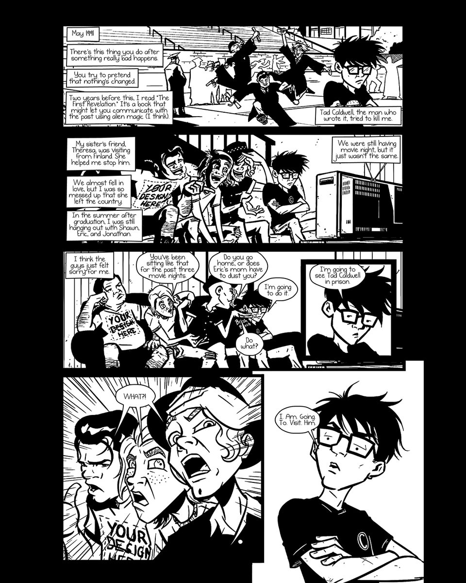 KurtAmacker's tweet photo. I'm waiting on more comic mailers to send out comp copies of Tad Caldwell 2: Cult. Those of you who want to pay for the book can see the first four pages here. Tad Caldwell 2: Cult. Words by me. Art by @VernonDraws. Cover by @teamlattie. It's finally here. https://t.co/3WEQPpY3Hv https://t.co/X3Hjs2gyY2