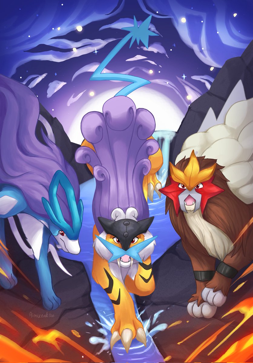 Aimeenation1's tweet image. The legendary Beasts

#pokemon #entei #raikou #suicune #fanart