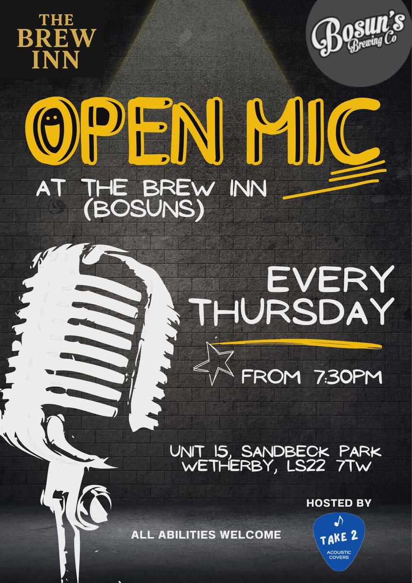 Midweek Club and Open Mic. Join us for one or both of you can! Drink, sing, play, Enjoy