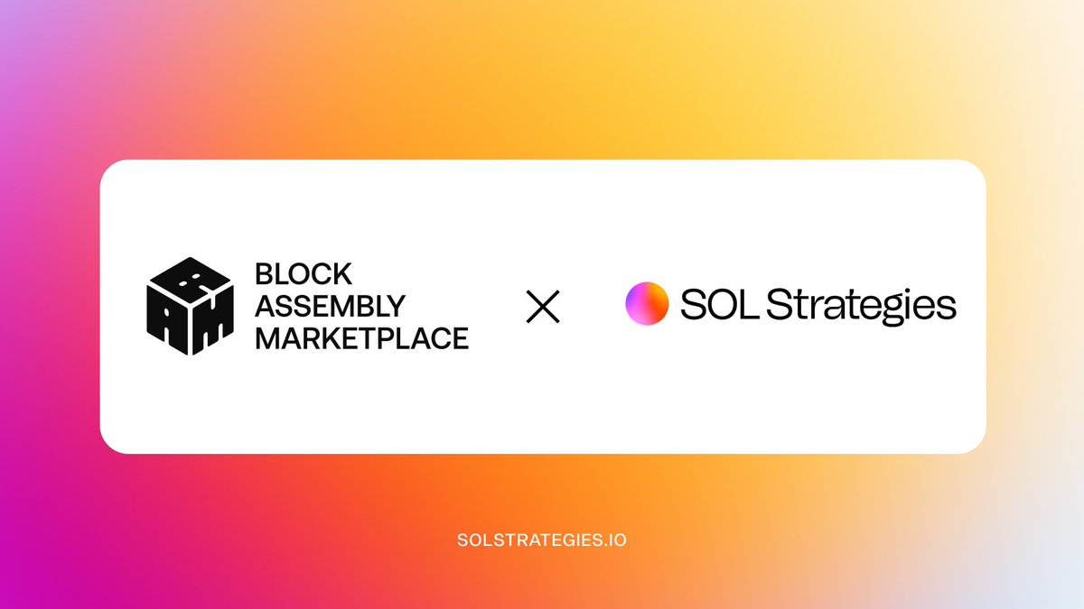 Block Assembly Marketplace x SOL Strategies ロゴ