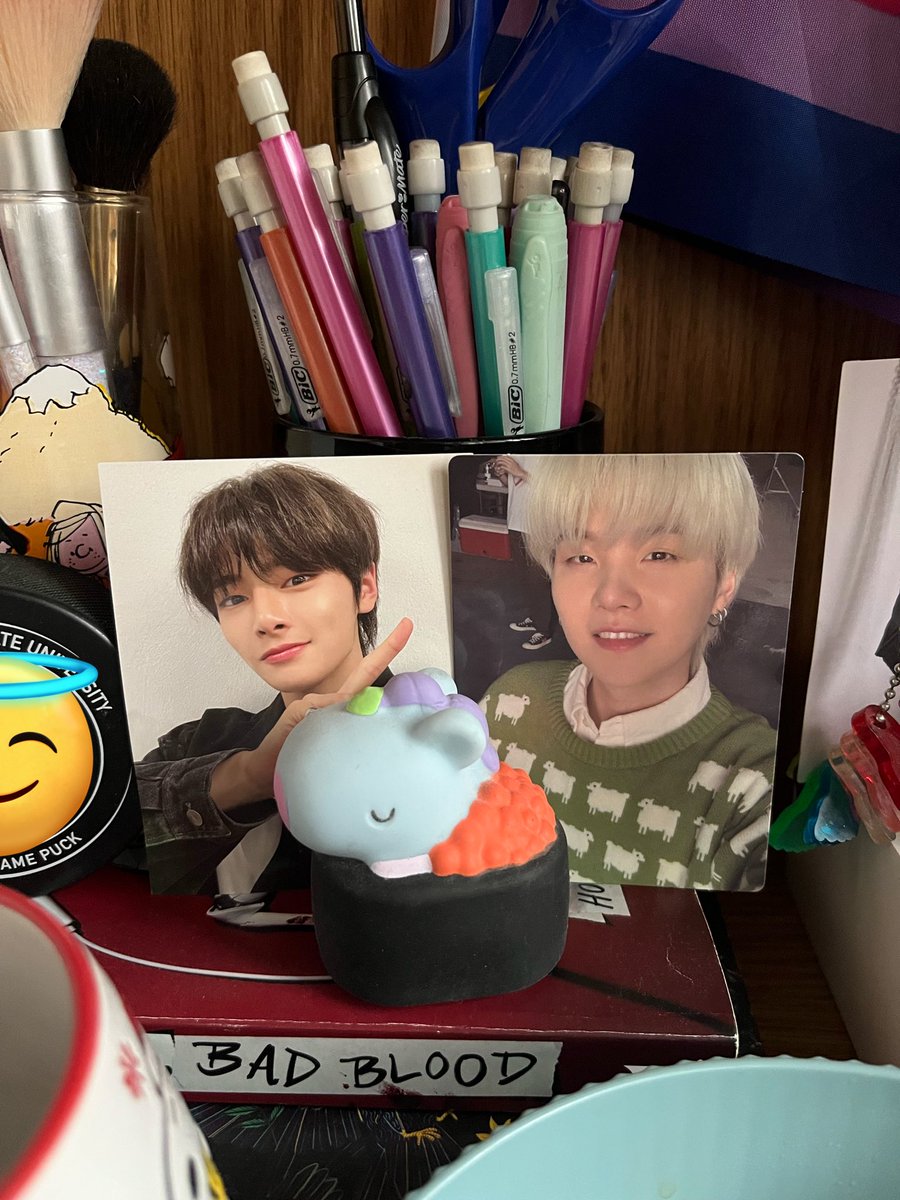 foxlnyluvr's tweet image. both my pookies on my desk #workmotivation