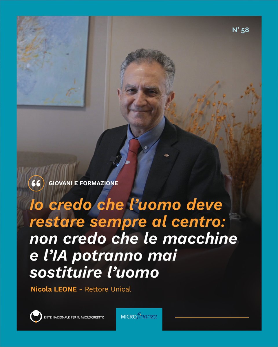 🗣️ “Il mercato del lavoro si sta molto trasformando, non credo che l’intelligenza artificiale comporti una riduzione dei posti di lavoro, comporterà sicuramente una trasformazione del lavoro”

Leggi l’intervista a Nicola Leone, rettore Unical 👉 rivista.microcredito.gov.it/component/cont…