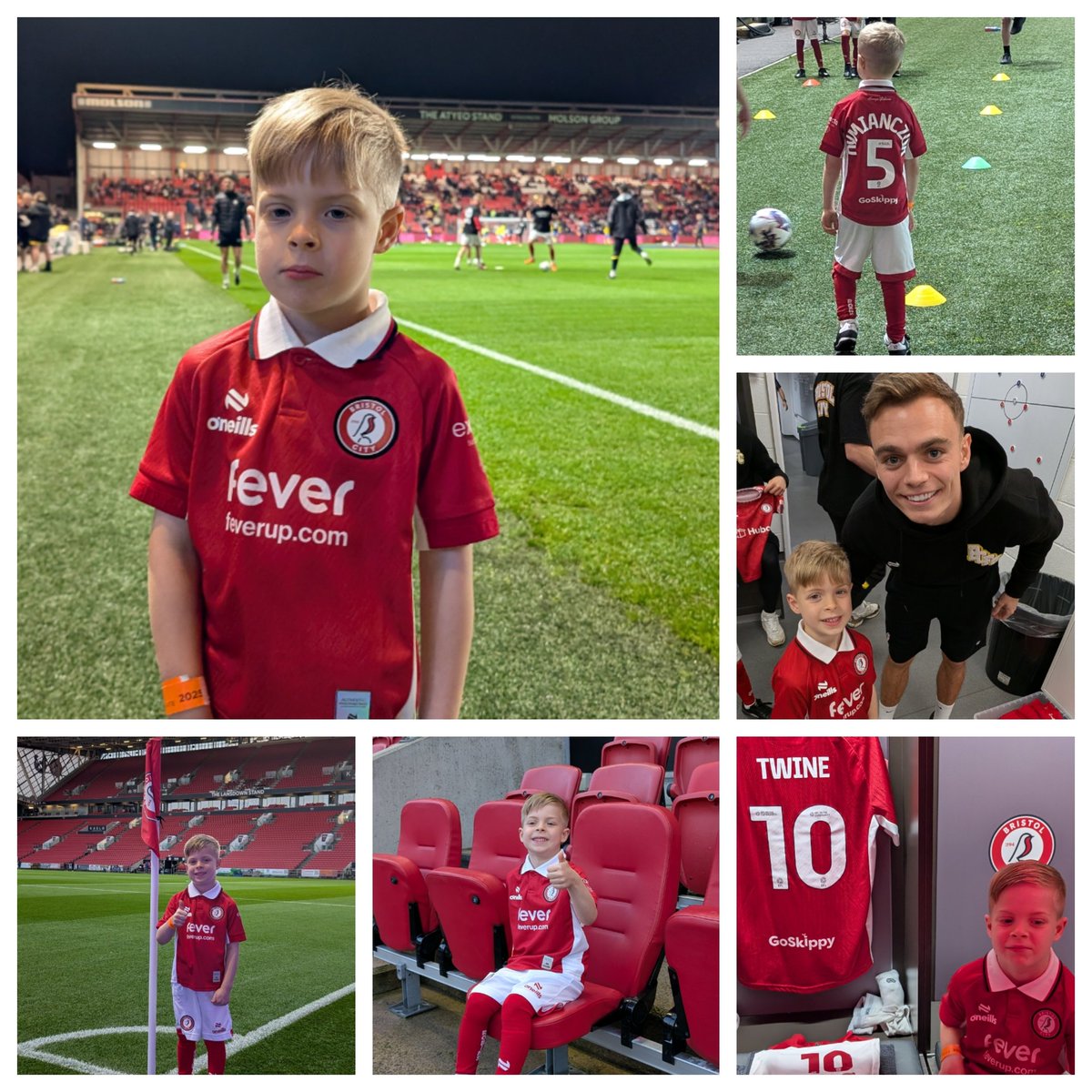 Very proud daddy moment tonight. Little man was a mascot <a href="/BristolCity/">Bristol City FC</a>, walked out with our favourite player Scott Twine and loved the experience!