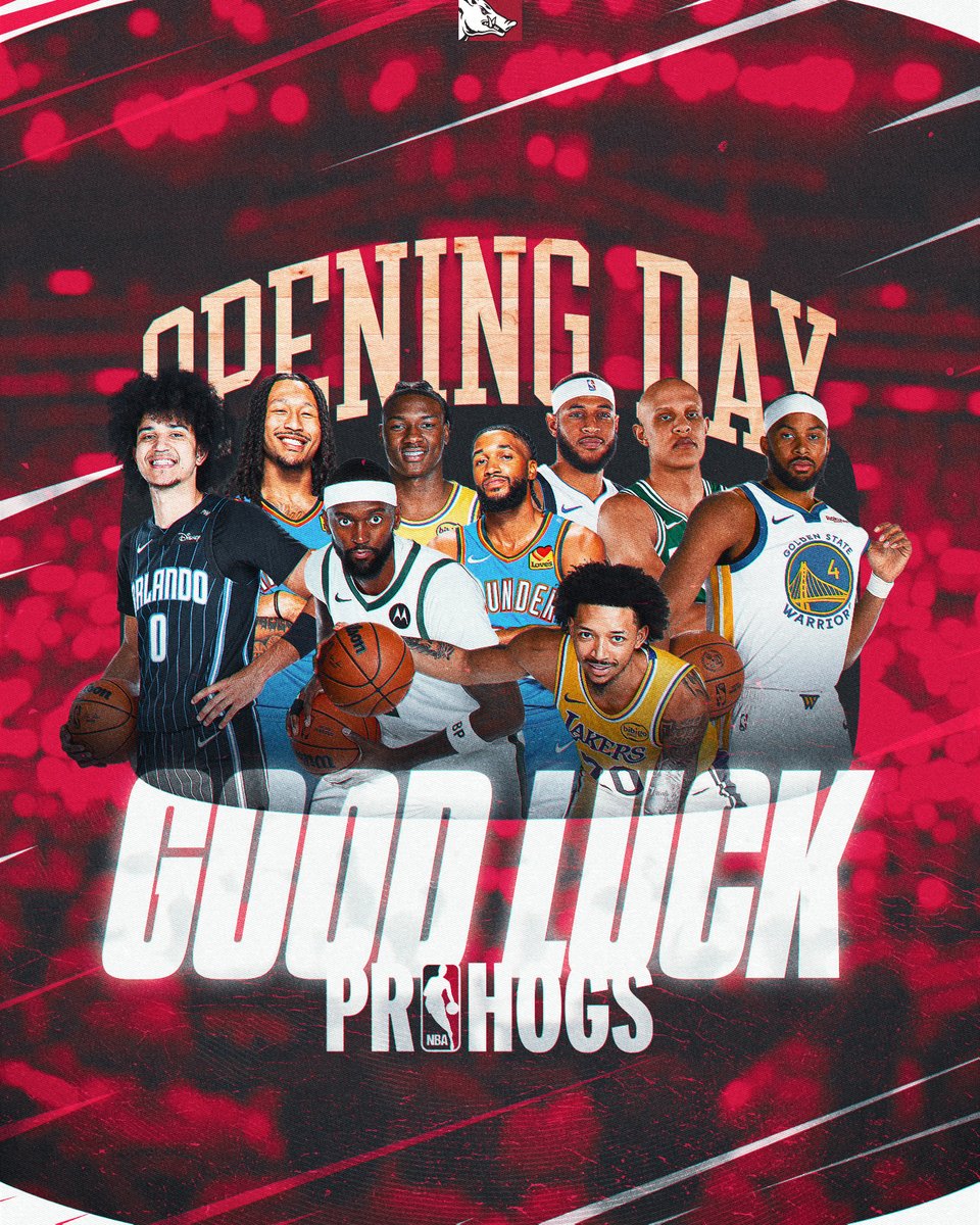 The <a href="/NBA/">NBA</a> season starts today. Good luck #ProHogs

Arkansas is 1 of 10 programs with at least 9 players on opening day rosters and the 9 rank 2nd best in the SEC.