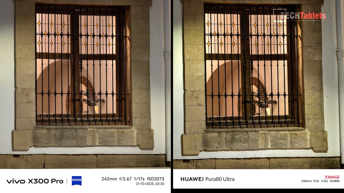 TechTabletscom's tweet image. Huawei Pura 80 Ultra Vs Vivo X300 Pro. 10x zoom. Which do you think is the best? 🤔