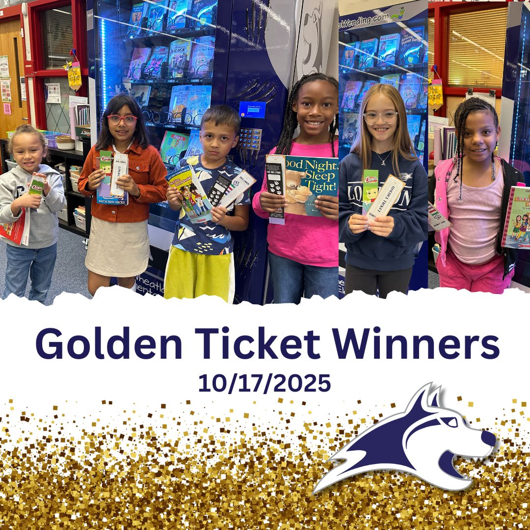 🏅 Congrats to our Golden Ticket Winners – 10/17/25!
These Wolves were recognized for amazing character &amp; leadership and earned a book from our vending machine! 💙📚
#TWproud #WolvesLeadTheWay
