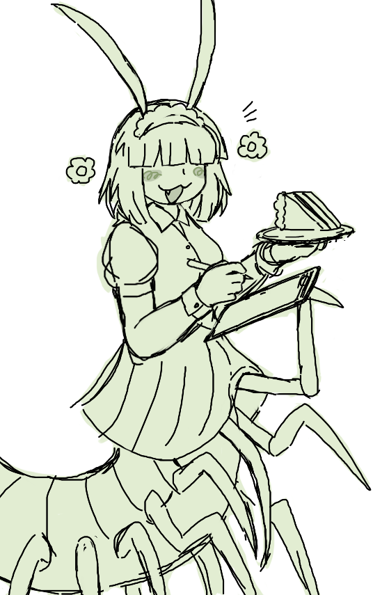 silly centipede waitress