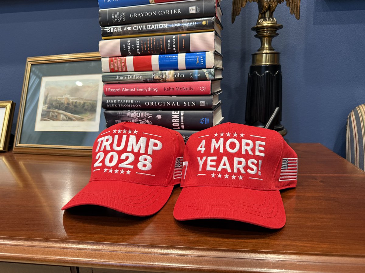 SenatorBanks's tweet image. New hats from the White House today! 🇺🇸