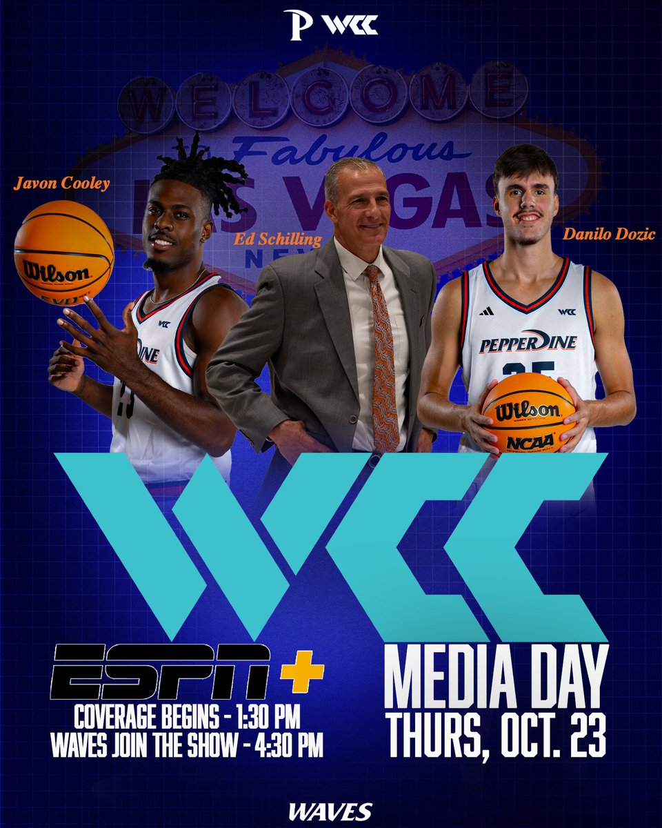 Headed to Vegas for <a href="/WCCsports/">West Coast Conference</a> Media Day on Thursday! 📺

#MakeWaves