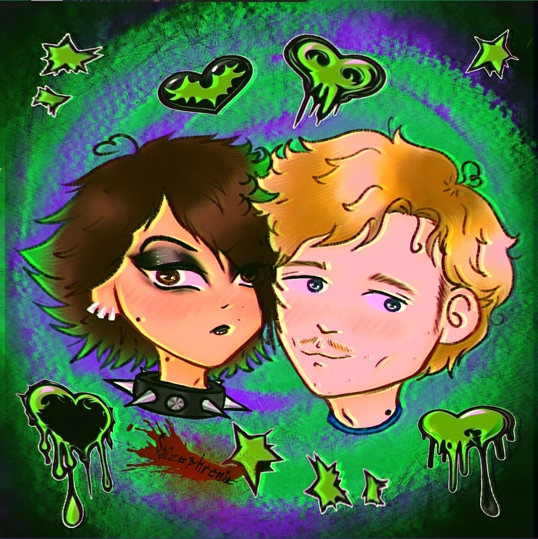 1 LOVEFUL MONTH WITH <a href="/Kamarocho/">Kamaro</a> 💜🖤💚 so have this silly lil drawing of us

Time sure flies, it really feels like we just confessed yesterday. He's literally everything i could ask for in this life.