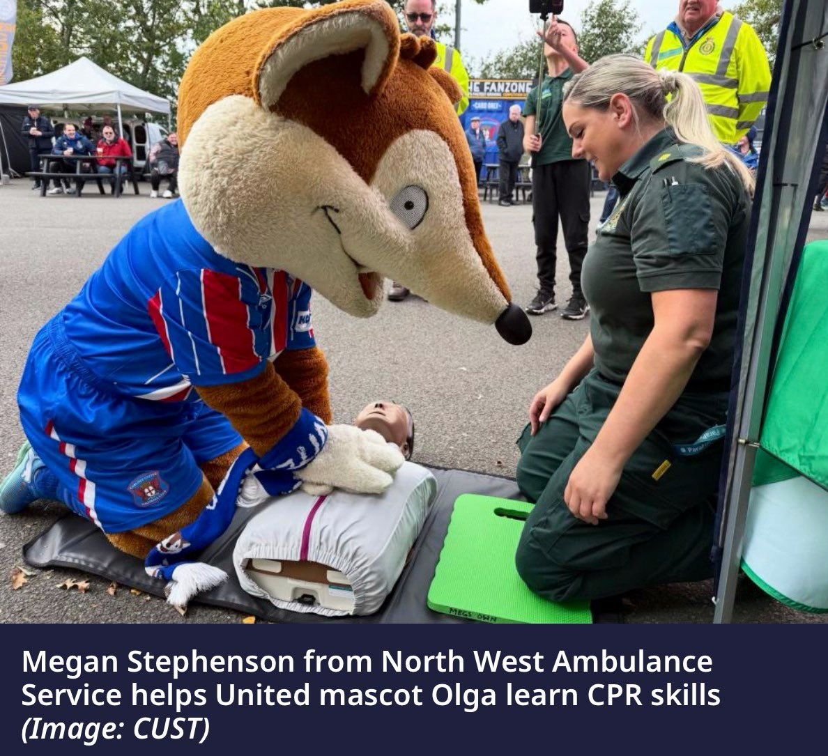 Carlisle United supporters learn lifesaving skills at latest game.  newsandstar.co.uk/sport/25556616…

We would like to say a huge Thank You to <a href="/officialcufc/">Carlisle United</a> and <a href="/CUFCTrust/">Carlisle United Supporters’ Trust</a> for hosting us 🚑💚⚽️