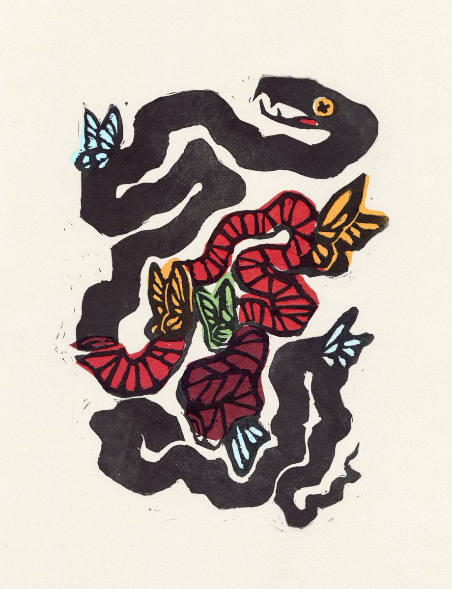oomfspur's tweet photo. you give me butterflies
linocut 
2024 https://t.co/A89bMqRvxd